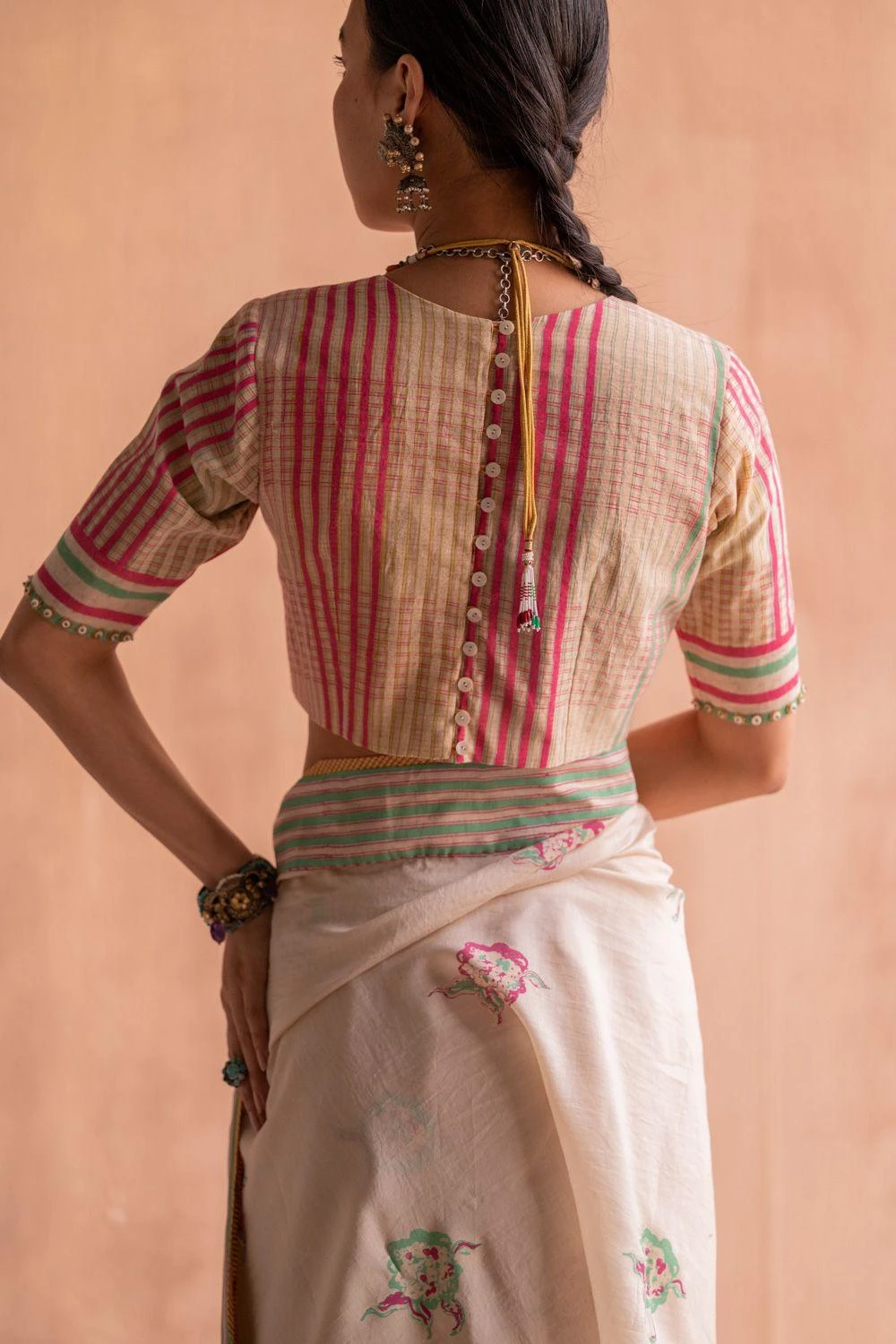 Swatti Kapoor Svet White Beaded Blouse 5 Swatti Kapoor Svet White Beaded Blouse - Image 3