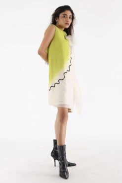 Richa Khemka Lime & Beige Shaded Dress