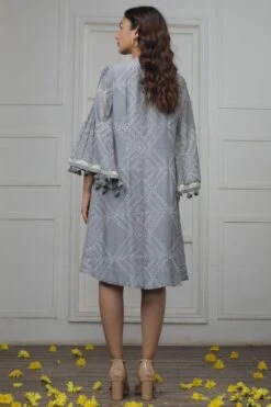 Myoho Grey Pintucked Dress With Flared Sleeves -Inca Sales Store 13myo15 4