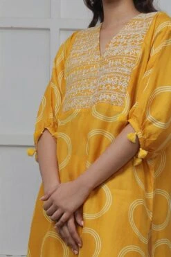 Myoho Mustard Hand Embellished Tunic Set -Inca Sales Store 13myo2 3