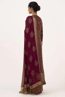 Nakul Sen Wine Cutdana Embroidered Jacket Set -Inca Sales Store 13nsc2 4