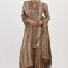 Nakul Sen Brown Sequinned Striped Sharara Set