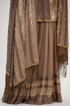 Nakul Sen Brown Sequinned Striped Sharara Set 14 Nakul Sen Brown Sequinned Striped Sharara Set -Inca Sales Store 13nsc23 6