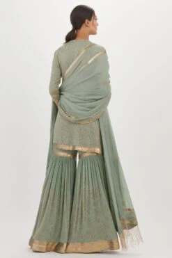 Nakul Sen Sea Green Cutdana Embroidered Sharara Set -Inca Sales Store 13nsc4 6