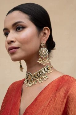 Zevar By Geeta Gold Kundan Choker Set -Inca Sales Store 13zvr10 3