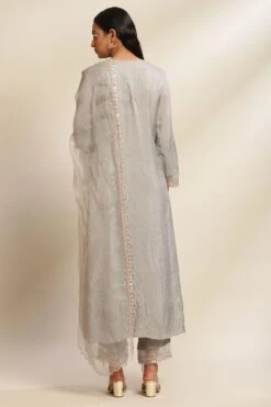 ONE NOT TWO Grey Sequin Embellished Organza Dupatta -Inca Sales Store 140723ot12 4