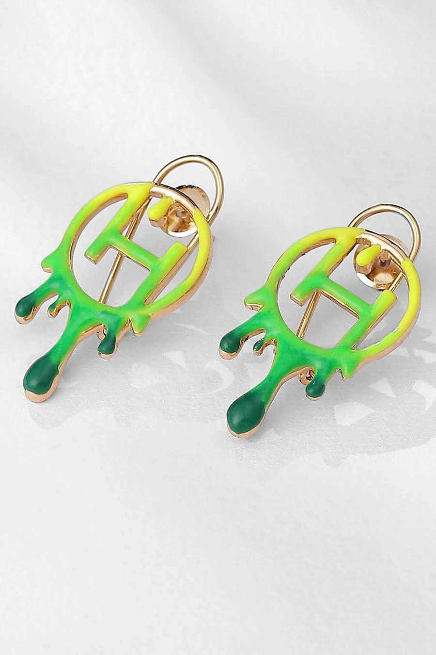 Outhouse Acid Green Mini Stud Earrings 4 Outhouse Acid Green Mini Stud Earrings - Image 2
