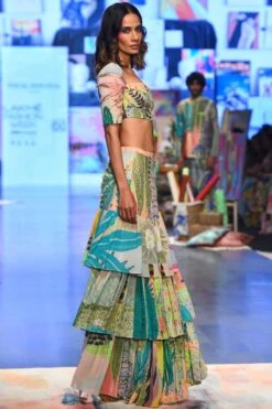 Payal Singhal Green Agnes Tropical Printed Skirt Set -Inca Sales Store 1411ps1 3