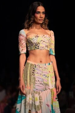 Payal Singhal Green Agnes Tropical Printed Skirt Set -Inca Sales Store 1411ps1 4