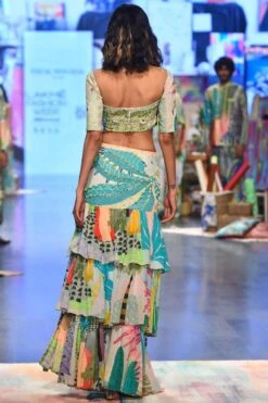 Payal Singhal Green Agnes Tropical Printed Skirt Set -Inca Sales Store 1411ps1 6