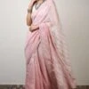Rhua Pink Chanderi Aari Embroidered Sari Set -Inca Sales Store 1411ra1 1