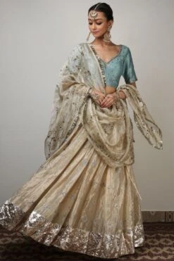 Rhua Blue & Gold Embellished Lehenga Set -Inca Sales Store 1411ra14 3