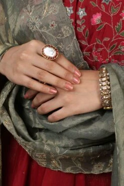 Rhua Deep Red Panelled Anarkali Set -Inca Sales Store 1411ra3 4