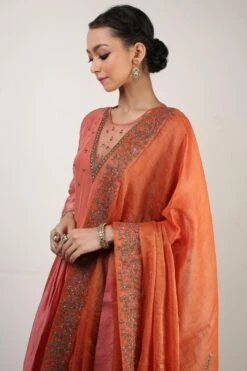 Rhua Pink Panelled Anarkali Set 11 Rhua Pink Panelled Anarkali Set -Inca Sales Store 1411ra8 4