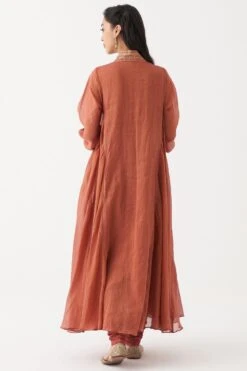 Rhua Rust Orange Aari Embroidered Anarkali Set -Inca Sales Store 1411rhua1 5
