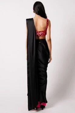 431-88 By Shweta Kapur Fuchsia Rosa Blouse With A Draped Sari -Inca Sales Store 1411sk17 4