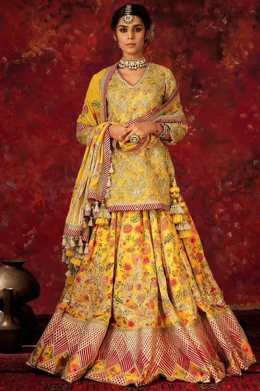 Simar Dugal Yellow Embellished Noor Lehenga Set 3 Simar Dugal Yellow Embellished Noor Lehenga Set