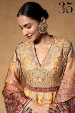 Tarun Tahiliani Sunset Kashida Embroidered Anarkali Set -Inca Sales Store 1411tt11 4