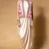 Tarun Tahiliani Ivory Embellished Gilet & A Draped Dress -Inca Sales Store 1411tt21 1