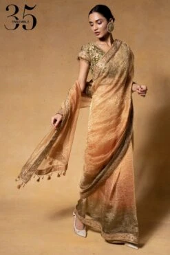 Tarun Tahiliani Green Art Noveau Embellished Sari Set -Inca Sales Store 1411tt51 3