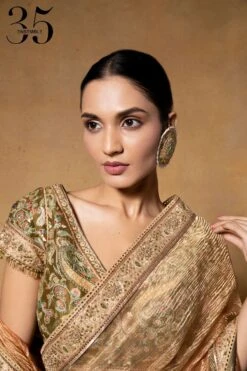 Tarun Tahiliani Green Art Noveau Embellished Sari Set -Inca Sales Store 1411tt51 4