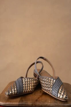 Inochhi Veni Grey & Gold Hand-Woven Mules 7 Inochhi Veni Grey & Gold Hand-Woven Mules -Inca Sales Store 141223ihi2 3