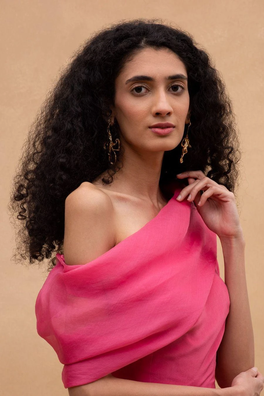 Aikeyah Pink One Shoulder Top & A Draped Skirt 7 Aikeyah Pink One Shoulder Top & A Draped Skirt - Image 5