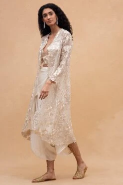 Aikeyah Ivory Thread Embroidered Jacket Set 8 Aikeyah Ivory Thread Embroidered Jacket Set -Inca Sales Store 142aik5 2