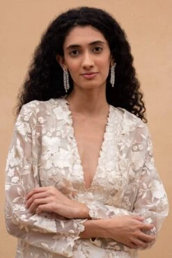 Aikeyah Ivory Thread Embroidered Jacket Set 10 Aikeyah Ivory Thread Embroidered Jacket Set -Inca Sales Store 142aik5 4