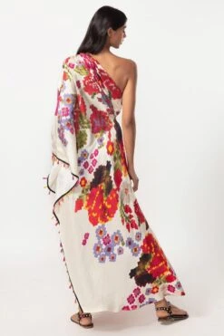 Saaksha & Kinni Ivory Floral Printed Kaftan -Inca Sales Store 14323sk37 3