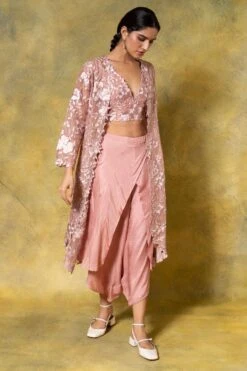 Aikeyah Pink Amelia Floral Embellished Cape Set -Inca Sales Store 14423aik1 3