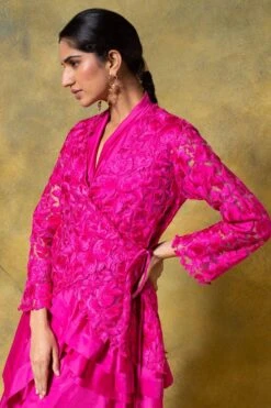 Aikeyah Pink Zain Floral Embellished Jacket Set 12 Aikeyah Pink Zain Floral Embellished Jacket Set -Inca Sales Store 14423aik2 5