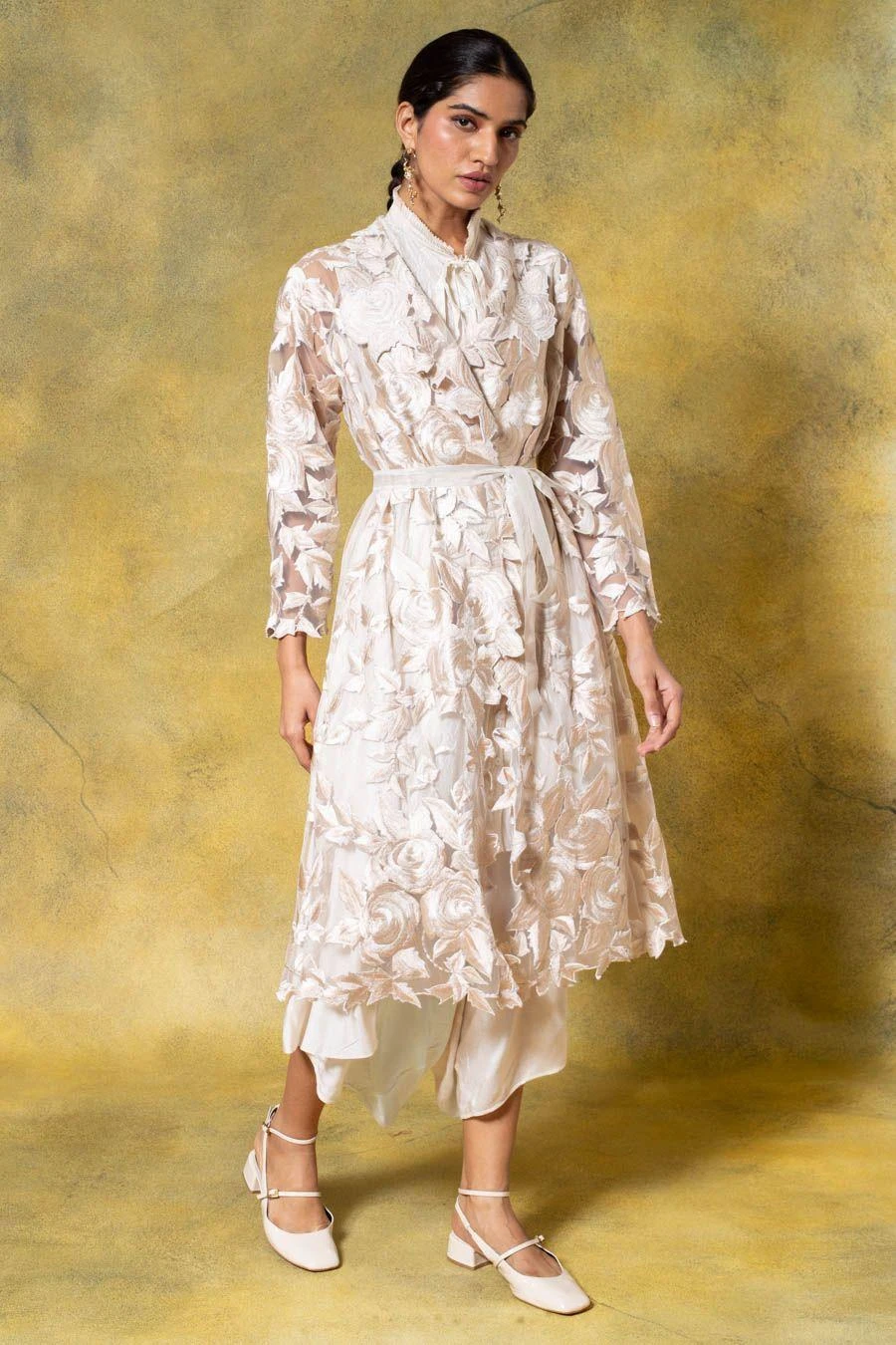 Aikeyah Ivory Grace Embellished Jacket Set 5 Aikeyah Ivory Grace Embellished Jacket Set - Image 3