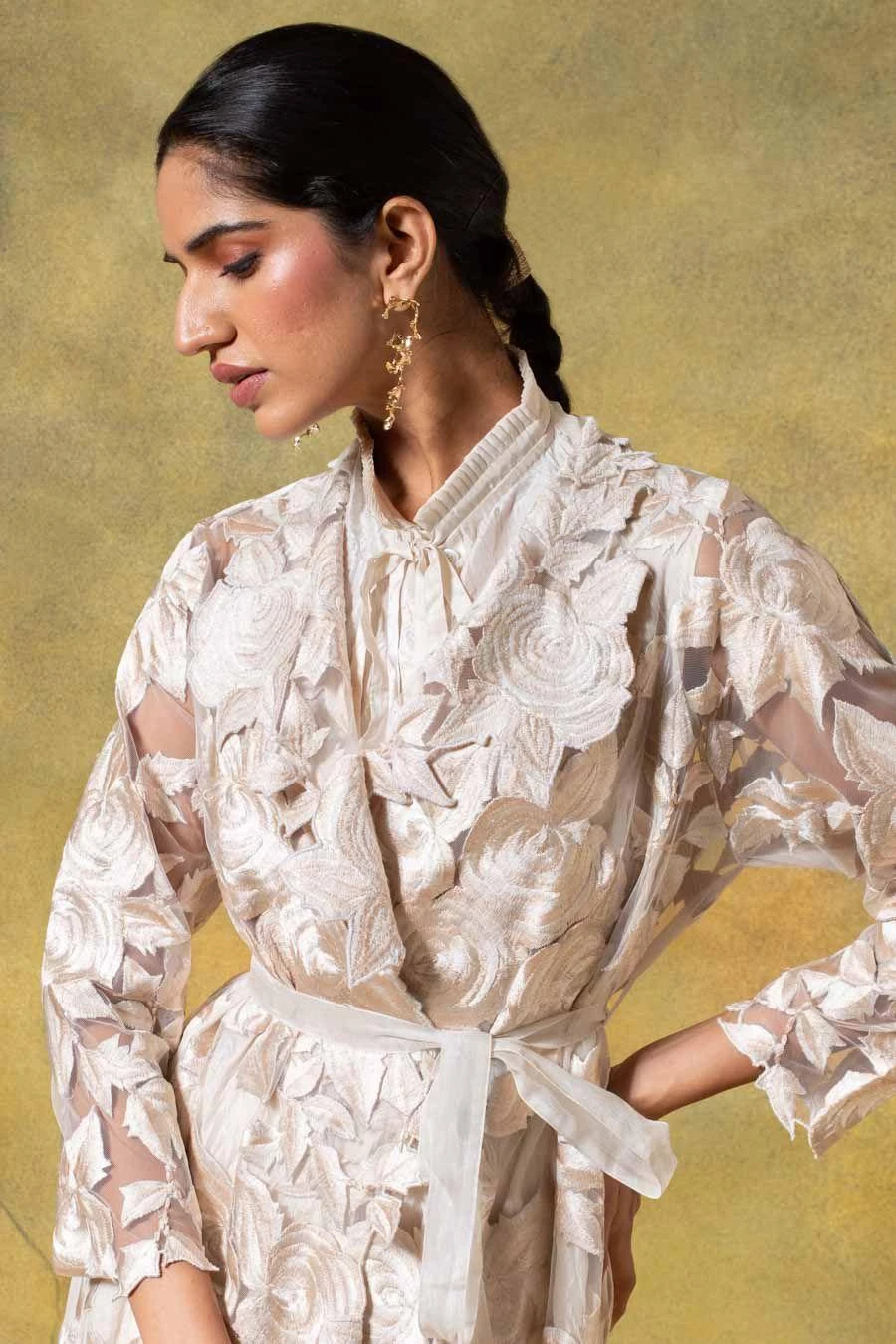 Aikeyah Ivory Grace Embellished Jacket Set 6 Aikeyah Ivory Grace Embellished Jacket Set - Image 4