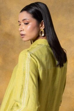 Divyam Mehta Green Buttoned Down Midi Dress -Inca Sales Store 14423dm7 4