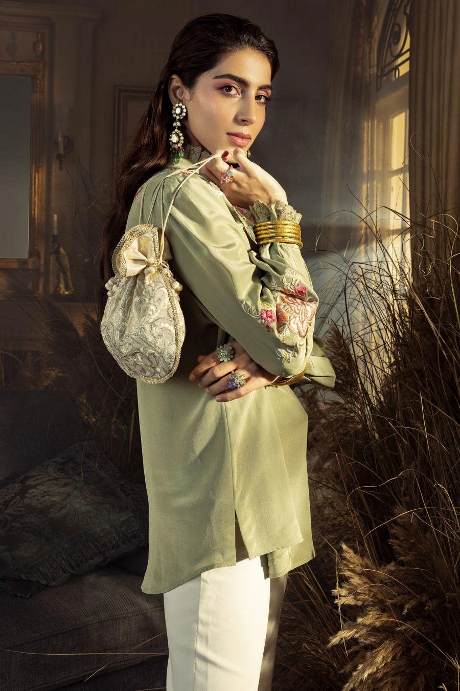 PATINE Sage Green Embroidered Victorian Top 5 PATINE Sage Green Embroidered Victorian Top - Image 3