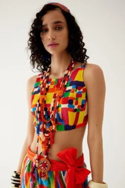 Payal Jain Red Printed Tiered Skirt -Inca Sales Store 14623pj4 5