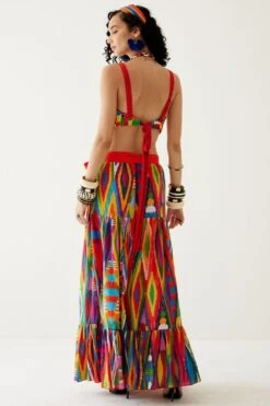 Payal Jain Red Printed Tiered Skirt -Inca Sales Store 14623pj4 6