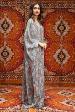 NORN Blue Abstract Printed Kaftan -Inca Sales Store 14723nn6 2