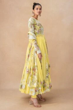 Anamika Khanna Yellow Floral Embellished Kurta Set 9 Anamika Khanna Yellow Floral Embellished Kurta Set -Inca Sales Store 14823ak10 3