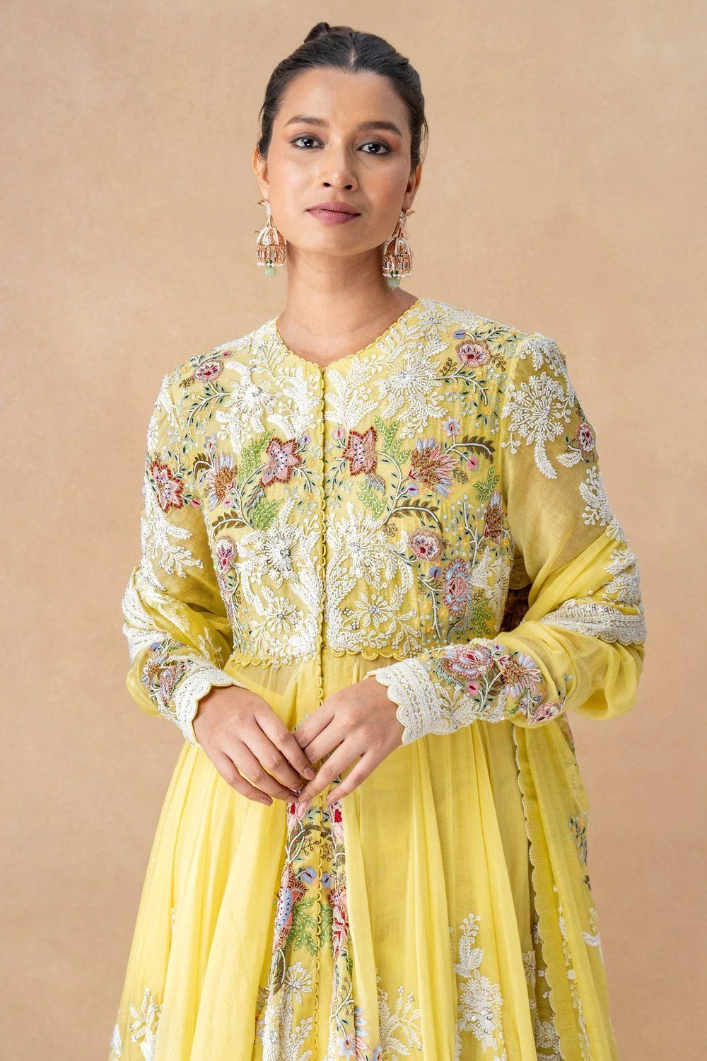 Anamika Khanna Yellow Floral Embellished Kurta Set 6 Anamika Khanna Yellow Floral Embellished Kurta Set - Image 4