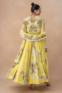 Anamika Khanna Yellow Floral Embellished Kurta Set 11 Anamika Khanna Yellow Floral Embellished Kurta Set -Inca Sales Store 14823ak10 5