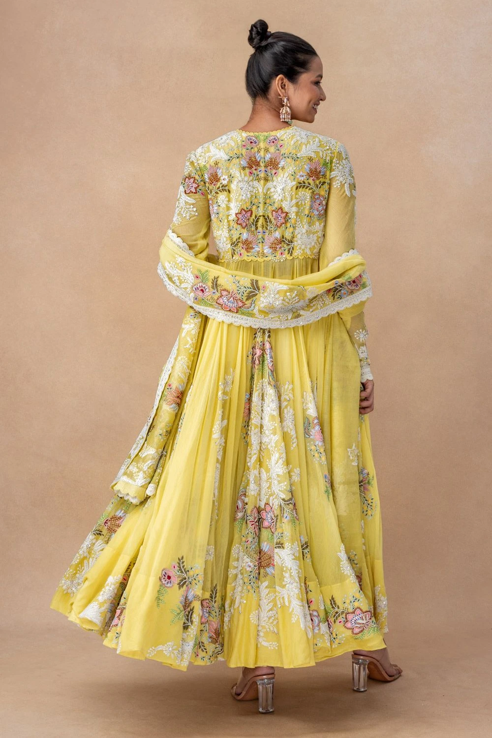 Anamika Khanna Yellow Floral Embellished Kurta Set 7 Anamika Khanna Yellow Floral Embellished Kurta Set - Image 5