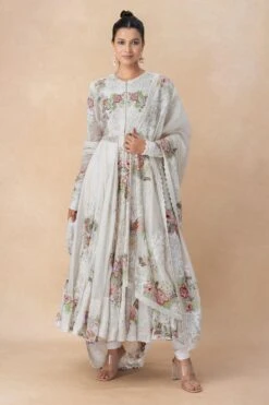 Anamika Khanna Ivory Floral Embellished Kurta Set