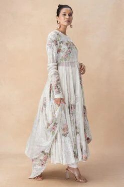 Anamika Khanna Ivory Floral Embellished Kurta Set -Inca Sales Store 14823ak4 3