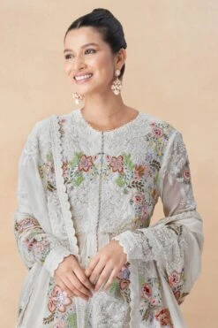 Anamika Khanna Ivory Floral Embellished Kurta Set -Inca Sales Store 14823ak4 4