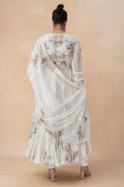 Anamika Khanna Ivory Floral Embellished Kurta Set -Inca Sales Store 14823ak4 5