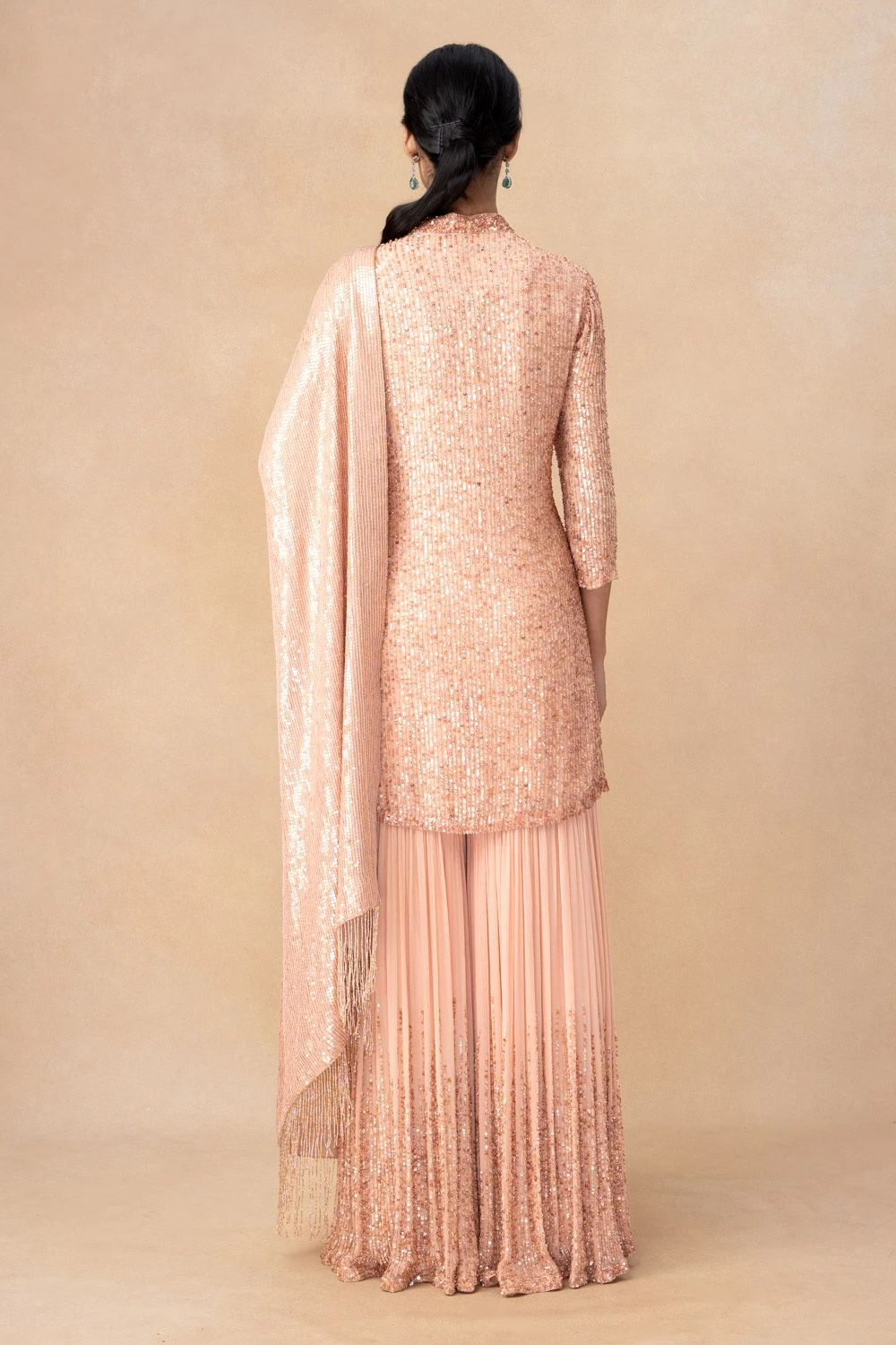 Nakul Sen Pink Sequin Embellished Sharara Set 7 Nakul Sen Pink Sequin Embellished Sharara Set - Image 5