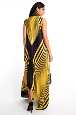Amit Aggarwal Yellow Metallic Dress With An Asymmetric Hem -Inca Sales Store 149aa3 5
