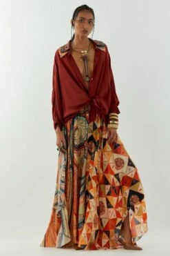 Aseem Kapoor Burnt Amber Mandala Shirt -Inca Sales Store 1503ak06 4